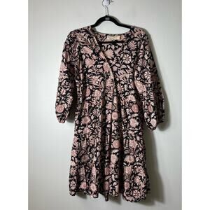 BEACHGOLD Black and Pink Floral Dress